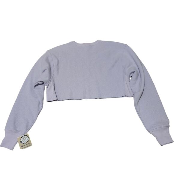 Champion oversized Reverse Weave cropped cut off lilac sweatshirt size small - Picture 5 of 6
